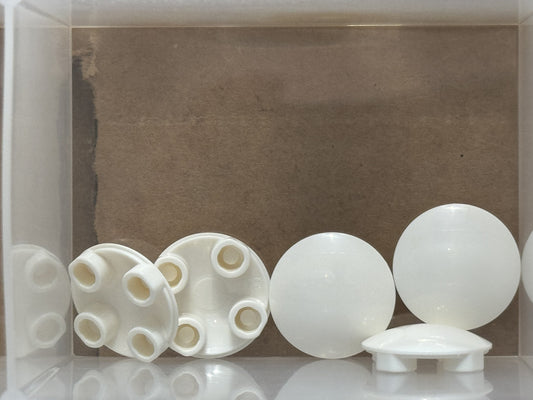 LEGO Parts - White Plate, Round 2 x 2 (Boat Stud) - No 2654 - QTY 5
