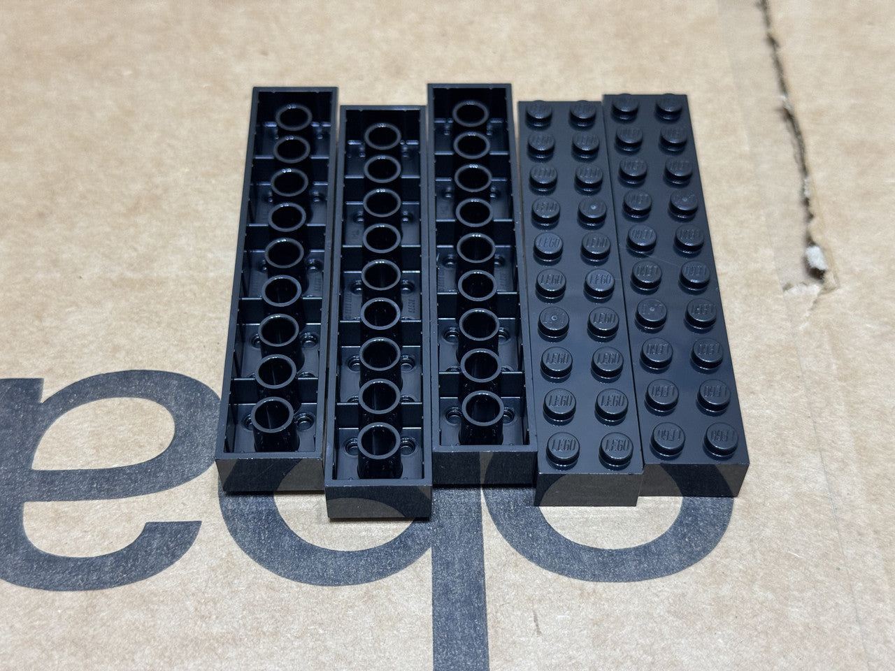 LEGO Parts - Black Brick 2 x 10 - No 3006 - QTY 5