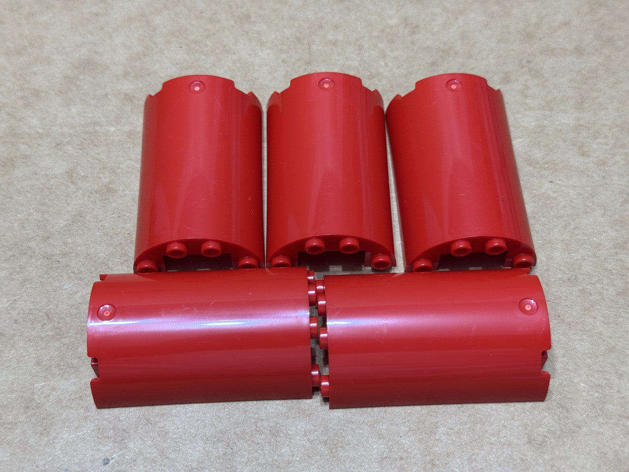 LEGO Parts - Red Cylinder Half 2 x 4 x 5 with 1 x 2 Cutout - No 85941 - QTY 5