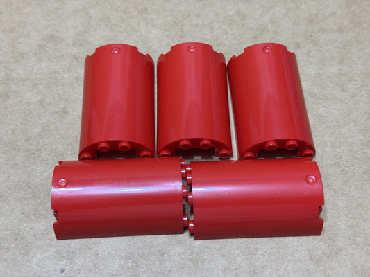 LEGO Parts - Red Cylinder Half 2 x 4 x 5 with 1 x 2 Cutout - No 85941 - QTY 5