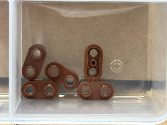 LEGO Parts - Reddish Brown Plate, Round 1 x 2 with Open Studs - No 35480 - QTY 5