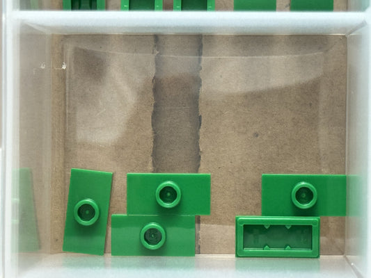 LEGO Parts - Green Plate 1 x 2 with 1 Stud (Jumper) - No 15573 - QTY 5