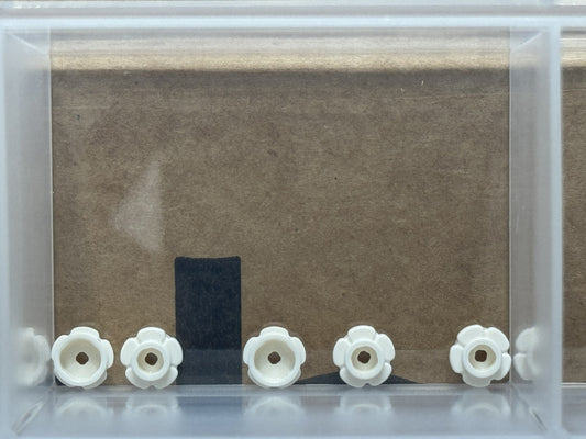 LEGO Parts - White Plate, Round 1 x 1 Flower Edge (5 Petals) - No 24866 - QTY 5