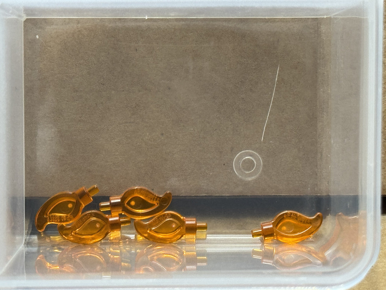 LEGO Parts - Trans-Orange Wave Rounded Straight Single - No 37775 - QTY 5
