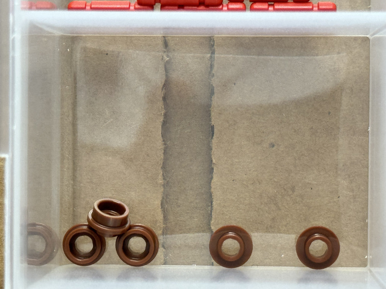 LEGO Parts - Reddish Brown Plate, Round 1 x 1 with Open Stud - No 85861 - QTY 5