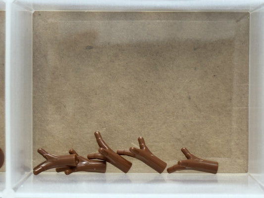 LEGO Parts - Reddish Brown Plant Flower Stem Bar 3 Stems - No 68211 - QTY 5