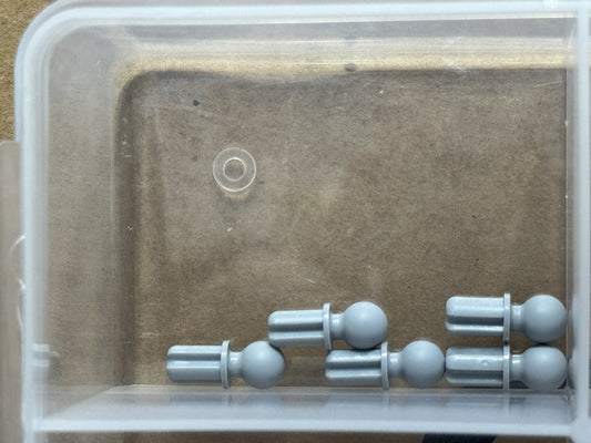 LEGO Parts - Light Bluish Gray Technic, Axle 1L with Tow Ball - No 2736 - QTY 5
