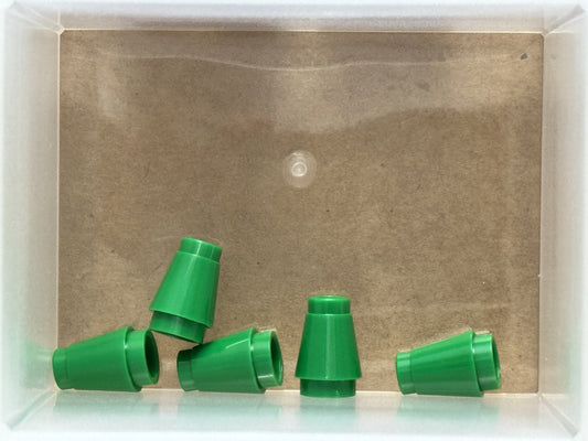 LEGO Parts - Green Cone 1 x 1 with Top Groove - No 4589b - QTY 5