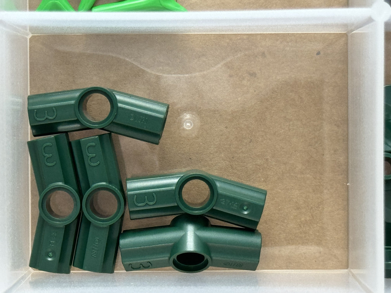 LEGO Parts - Dark Green Technic, Axle Pin Connector Angled #3 - No 32016 - QTY 5