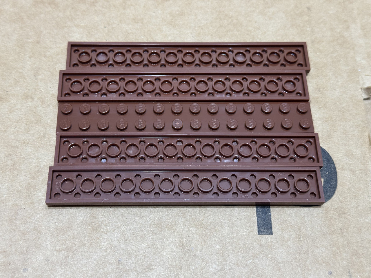 LEGO Parts - Reddish Brown Plate 2 x 14 - No 91988 - QTY 5