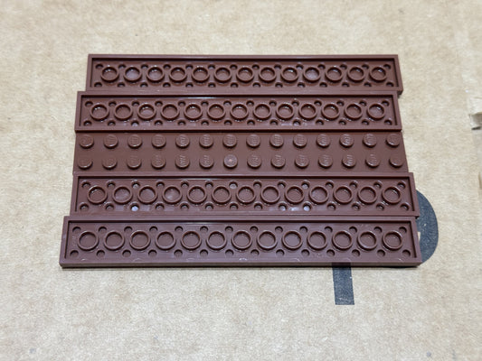 LEGO Parts - Reddish Brown Plate 2 x 14 - No 91988 - QTY 5