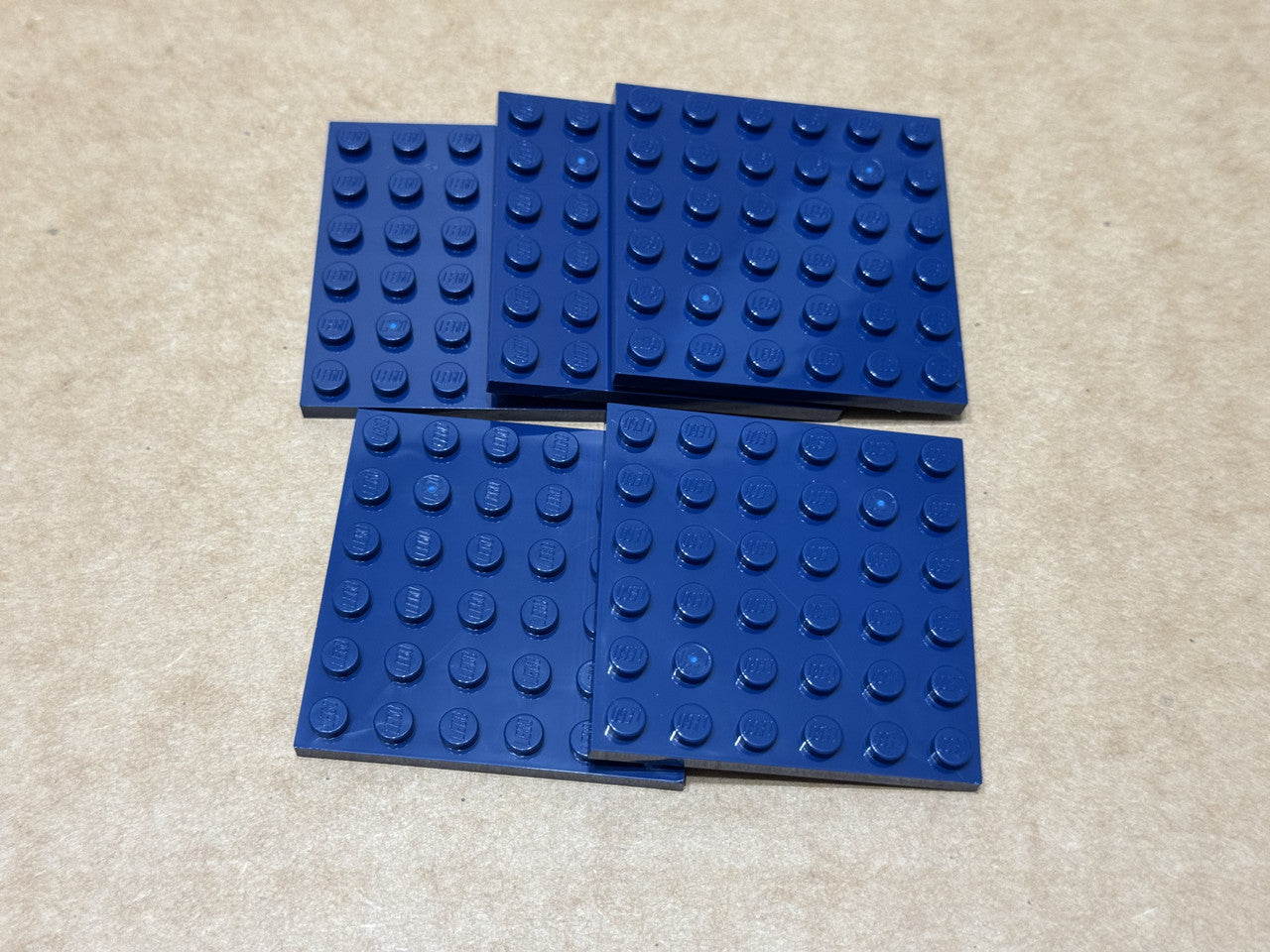 LEGO Parts - Dark Blue Plate 6 x 6 - No 3958 - QTY 5