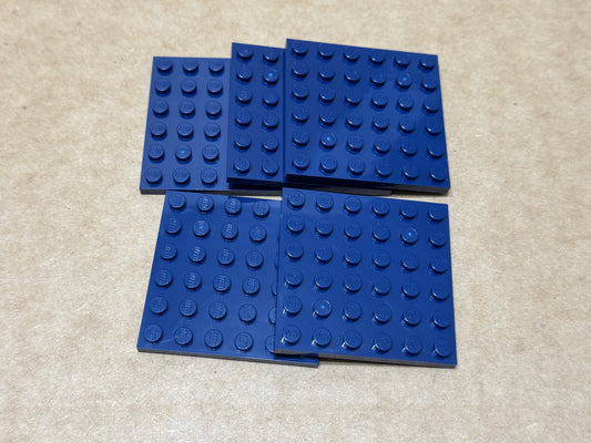 LEGO Parts - Dark Blue Plate 6 x 6 - No 3958 - QTY 5