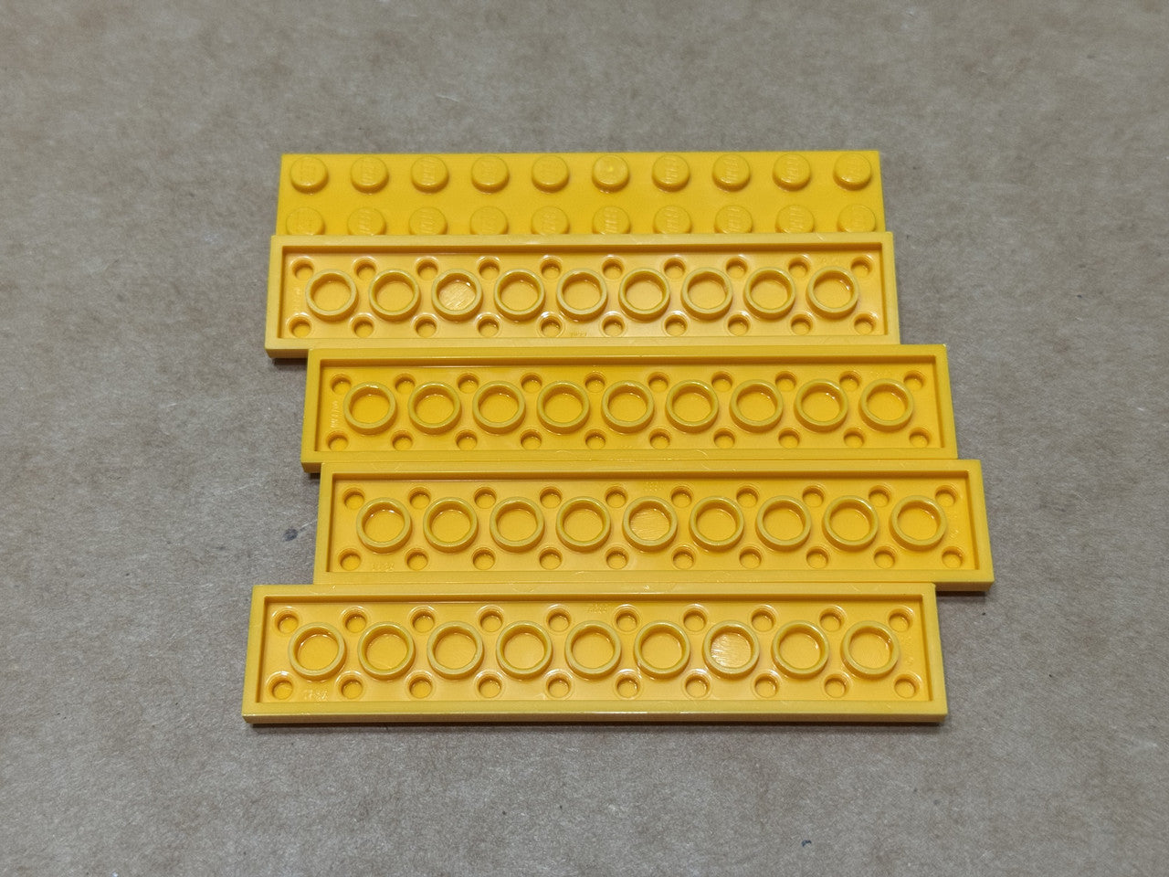 LEGO Parts - Bright Light Orange Plate 2 x 10 - No 3832 - QTY 5