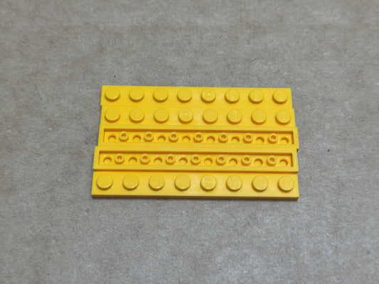 LEGO Parts - Bright Light Orange Plate 1 x 8 - No 3460 - QTY 5