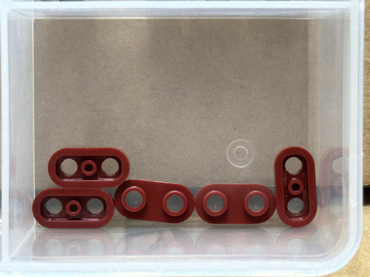 LEGO Parts - Dark Red Plate, Round 1 x 2 with Open Studs - No 35480 - QTY 5