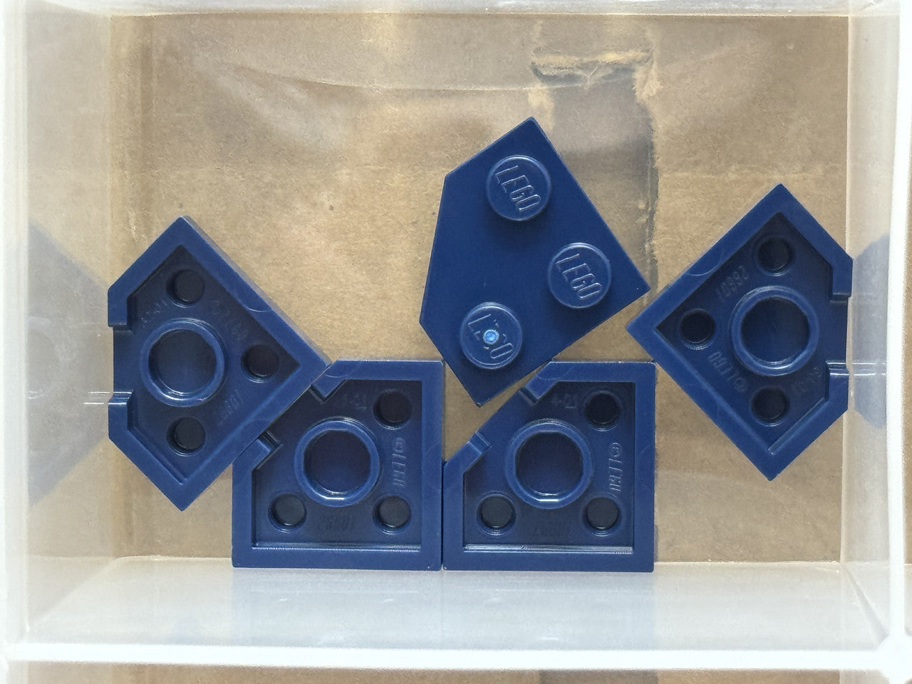 LEGO Parts - Dark Blue Wedge, Plate 2 x 2 Cut Corner - No 26601 - QTY 5