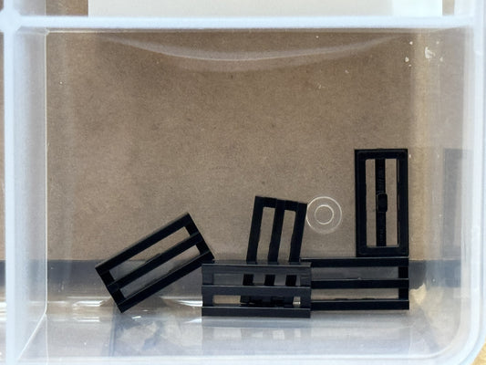 LEGO Parts - Black Tile 1 x 2 Grille with Bottom Groove - No 2412b - QTY 5