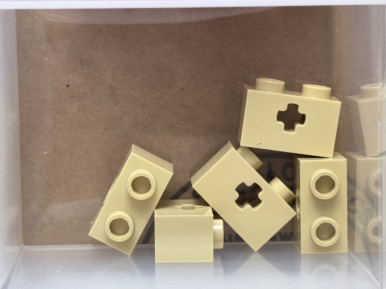 LEGO Parts - Tan Technic, Brick 1 x 2 with Axle Hole - No 32064 - QTY 5