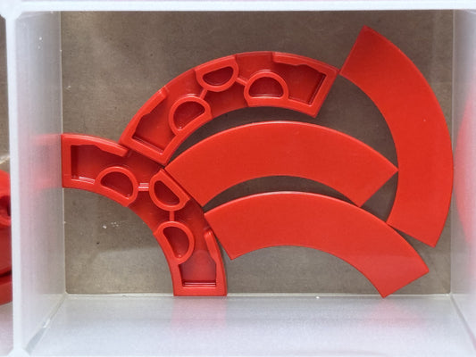 LEGO Parts - Red Tile, Round Corner 3 x 3 Macaroni - No 79393 - QTY 5
