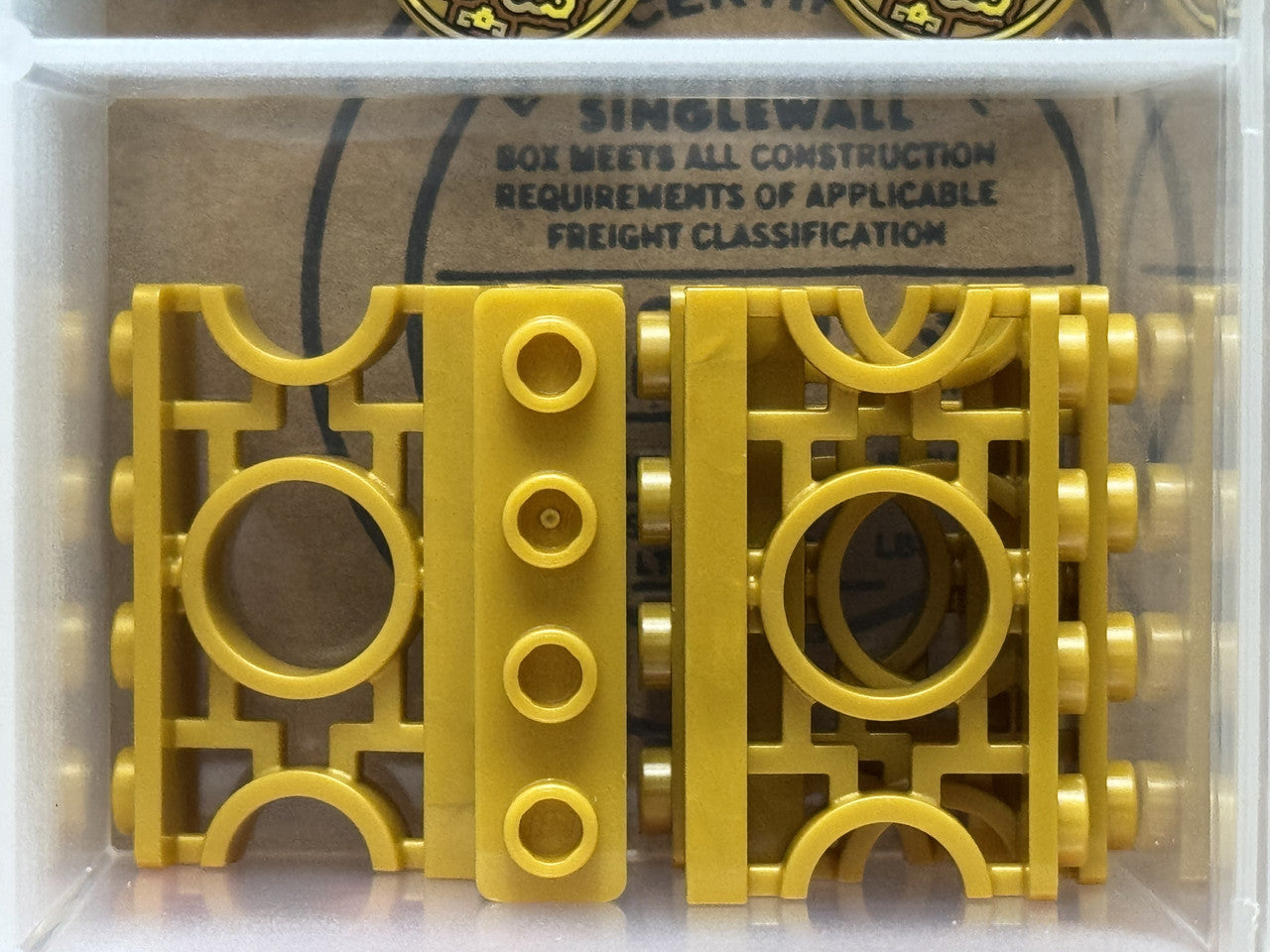 LEGO Parts - Pearl Gold Fence 1 x 4 Ornamental Asian Lattice - No 5103 - QTY 5