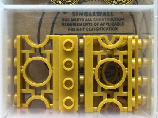 LEGO Parts - Pearl Gold Fence 1 x 4 Ornamental Asian Lattice - No 5103 - QTY 5