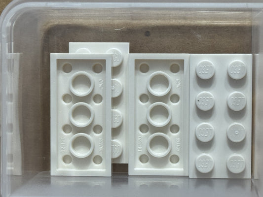 LEGO Parts - White Plate 2 x 4 - No 3020 - QTY 5
