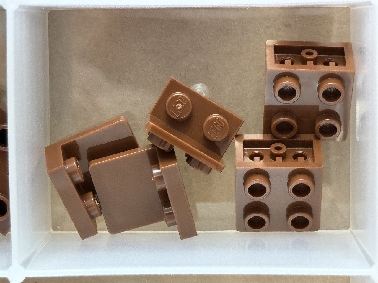 LEGO Parts - Reddish Brown Bracket 1 x 2 - 2 x 2 Inverted - No 99207 - QTY 5