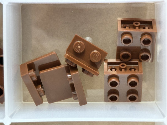 LEGO Parts - Reddish Brown Bracket 1 x 2 - 2 x 2 Inverted - No 99207 - QTY 5
