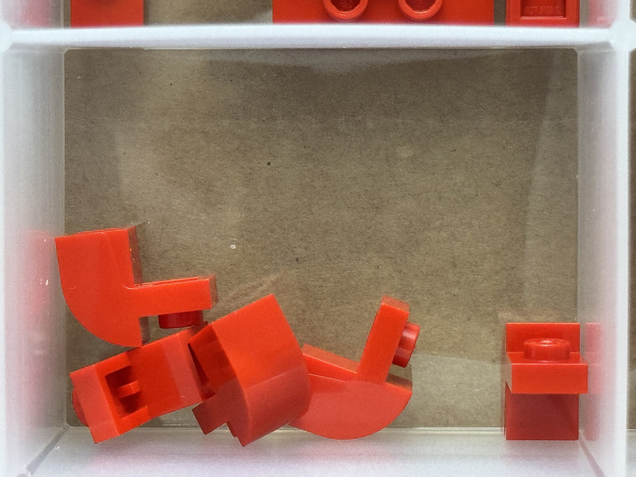 LEGO Parts - Red Slope, Curved 2 x 1 x 1 1/3 - No 6091 - QTY 5