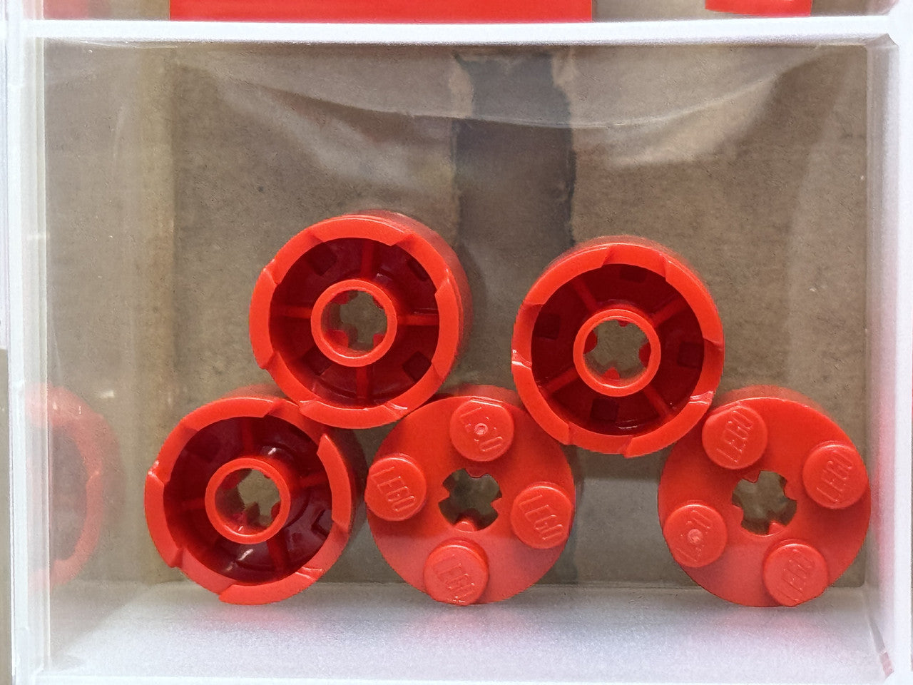LEGO Parts - Red Brick, Round 2 x 2 with Axle Hole - No 3941 - QTY 5