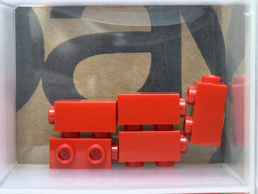 LEGO Parts - Red Brick 1 x 1 x 1 2/3 with Studs on Side - No 32952 - QTY 5