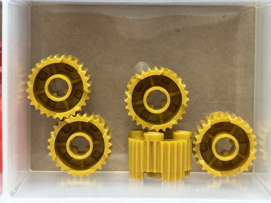 LEGO Parts - Pearl Gold Brick, Round 2 x 2 Axle Hole Grille - No 92947 - QTY 5