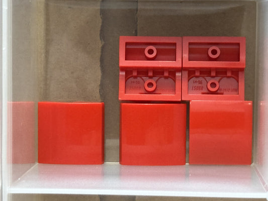 LEGO Parts - Red Slope, Curved 2 x 2 x 2/3 - No 15068 - QTY 5
