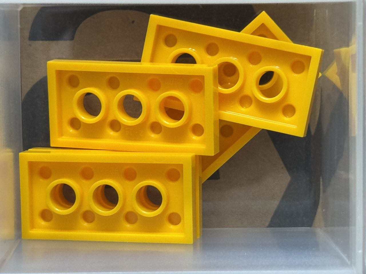 LEGO Parts - Bright Light Orange Technic, Plate 2 x 4 3 Holes - No 3709 - QTY 5