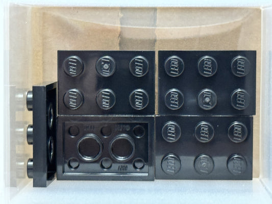 LEGO Parts - Black Plate 2 x 3 - No 3021 - QTY 5