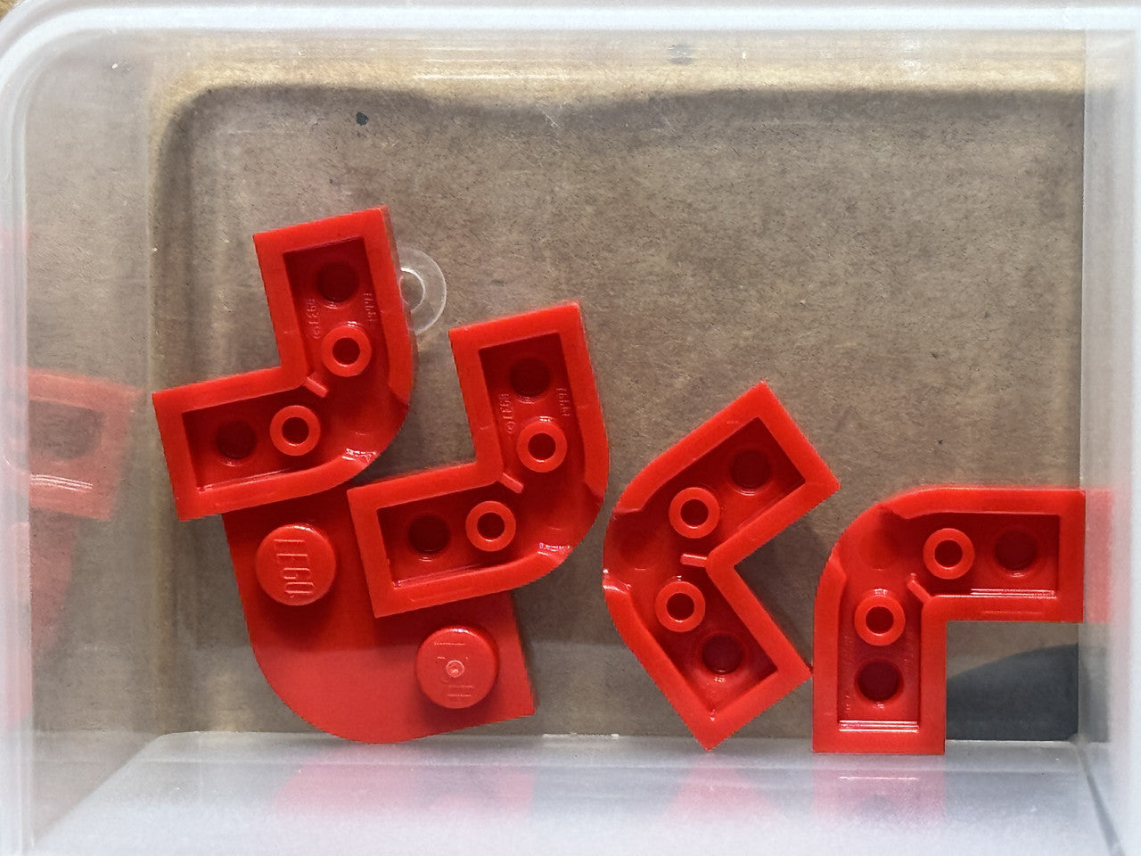 LEGO Parts - Red Plate, Round Corner 2 x 2 with 1 x 1 Cutout - No 79491 - QTY 5