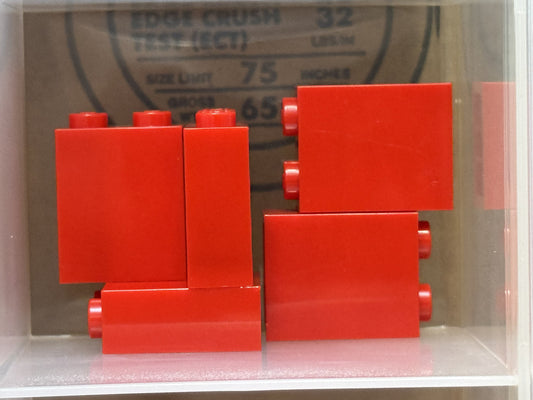 LEGO Parts - Red Brick 1 x 2 x 2 with Inside Stud Holder - No 3245c - QTY 5