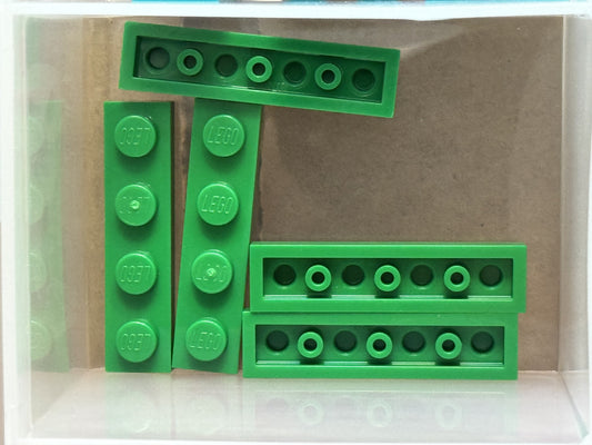 LEGO Parts - Green Plate 1 x 4 - No 3710 - QTY 5