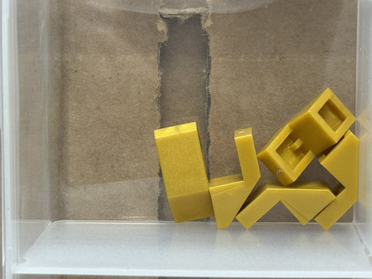 LEGO Parts - Pearl Gold Slope 45 2 x 1 Cutout without Stud - No 28192 - QTY 5