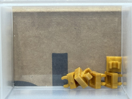 LEGO Parts - Pearl Gold Tile, Modified 1 x 1 with Open O Clip - No 15712 - QTY 5