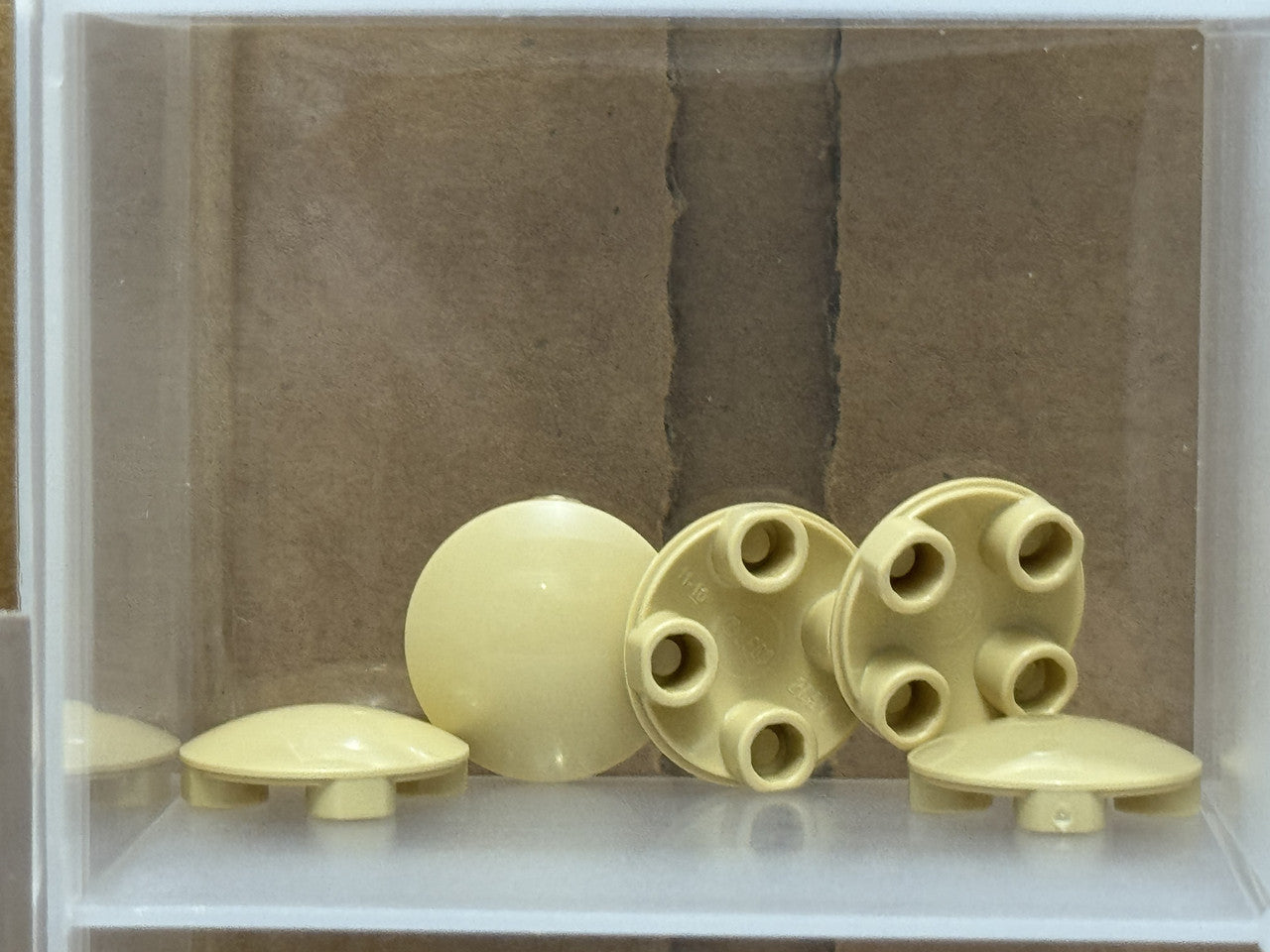 LEGO Parts - Tan Plate, Round 2 x 2 (Boat Stud) - No 2654 - QTY 5
