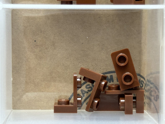 LEGO Parts - Reddish Brown Bracket 1 x 1 - 1 x 2 Inverted - No 73825 - QTY 5