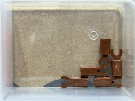 LEGO Parts - Reddish Brown Bar Holder with Clip - No 11090 - QTY 5