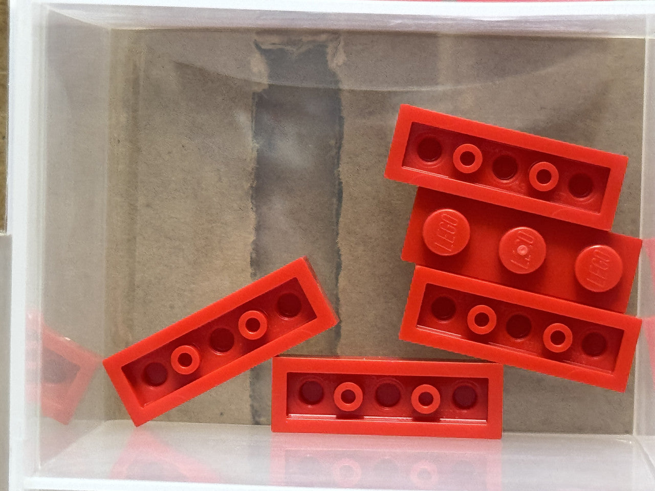 LEGO Parts - Red Plate 1 x 3 - No 3623 - QTY 5