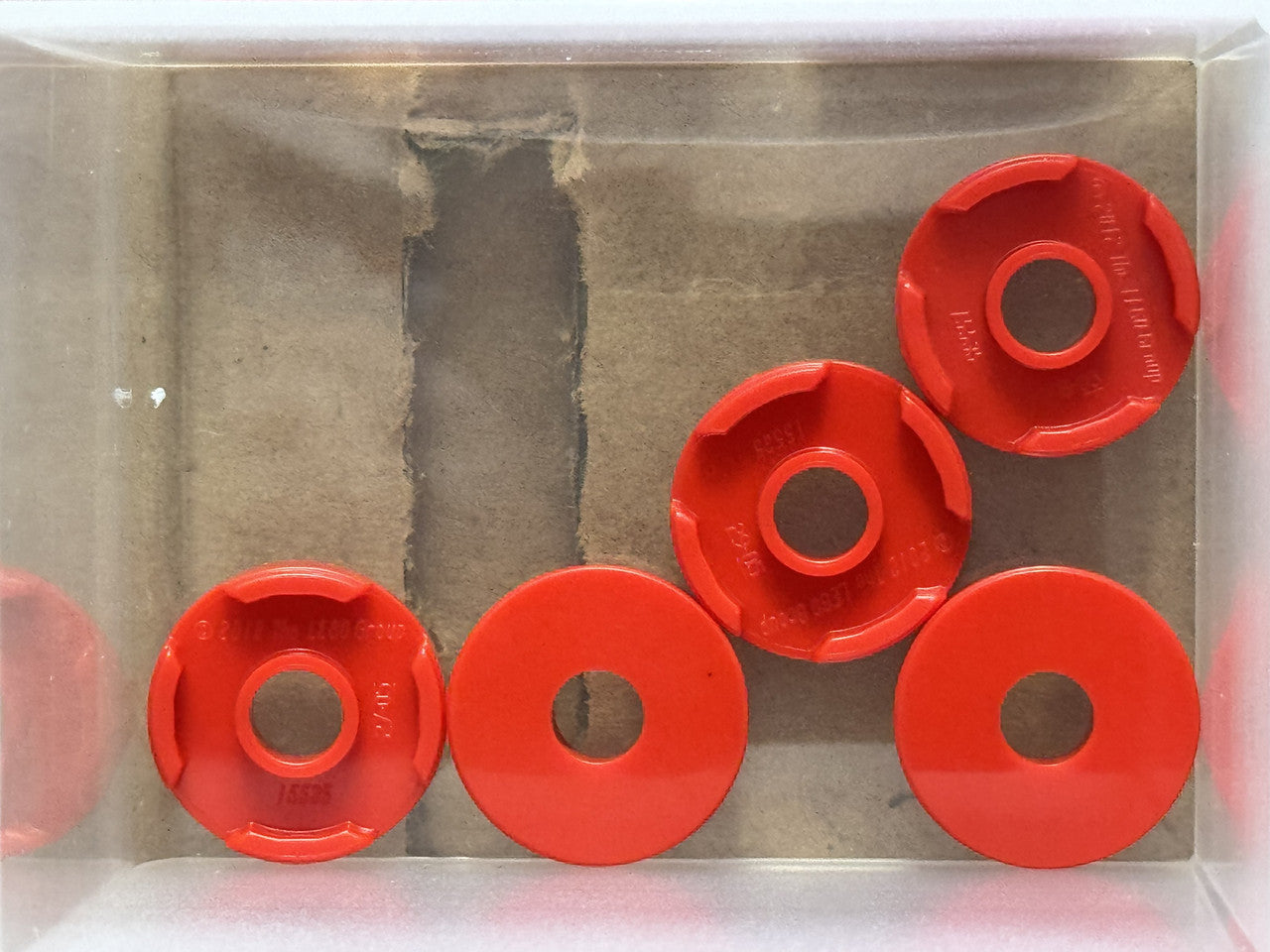 LEGO Parts - Red Tile, Round 2 x 2 with Hole - No 15535 - QTY 5