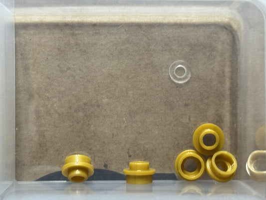 LEGO Parts - Pearl Gold Plate, Round 1 x 1 with Open Stud - No 85861 - QTY 5