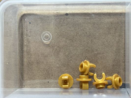 LEGO Parts - Pearl Gold Plate, Round 1 x 1 with Clip on Bottom - No 5264 - QTY 5