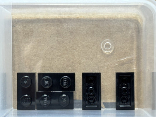 LEGO Parts - Black Plate 1 x 2 - No 3023 - QTY 5