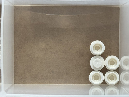 LEGO Parts - White Plate, Round 1 x 1 - No 4073 - QTY 5